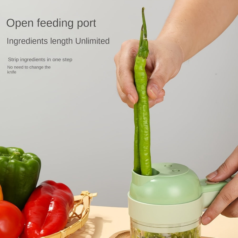 Mini Electric Food Chopper Portable USB Rechargeable 1 Cup Multifunctional Food Processor for Garlic Onion Celery Vegetables Easy to Clean with Cleaning Brush White
