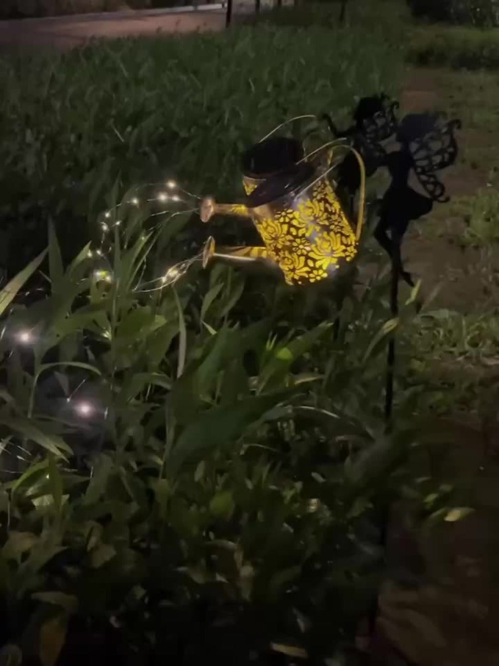 Solar Watering Can Fairy Light 36 LED Waterfall String Lights IP65 Waterproof Outdoor Garden Stake Lamp Patio Yard Decor Halloween Christmas