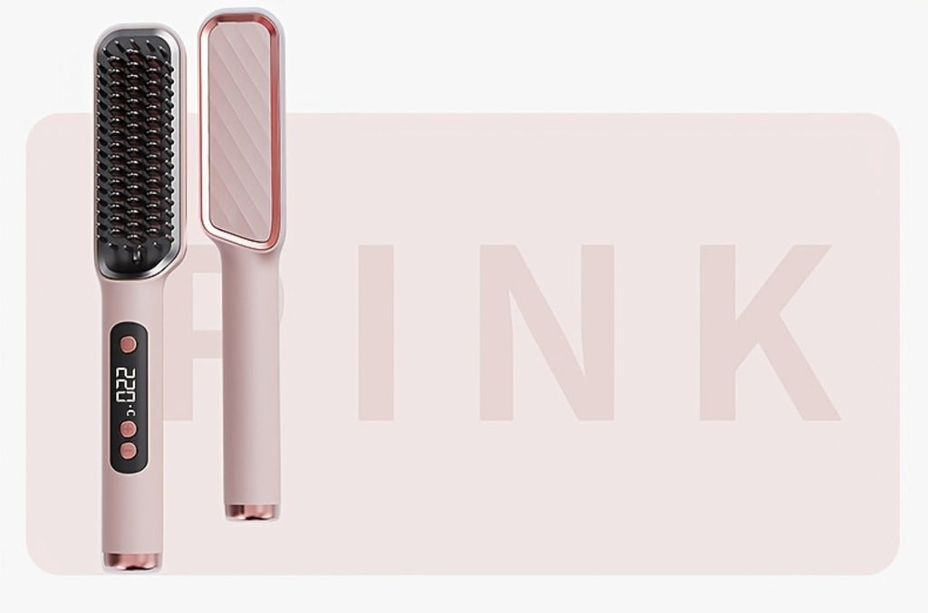 Hair Straightening Brush | 30-60 Sec Fast Heating | 3 Temperature Settings | Wide-Spaced Smooth Glide Teeth | Tangle-Free Anti-Winding Anti-Damage | Professional Hair Straightener Comb Gift for Women