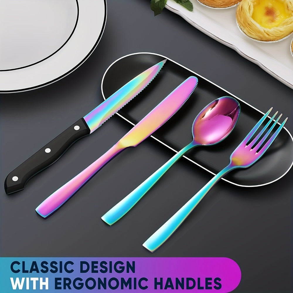 Stainless Steel Flatware Set, Mirror-Polished Cutlery Set for Home & Hotel, Gift Box Included, Dishwasher Safe Silverware for Parties, Weddings & Banquets
