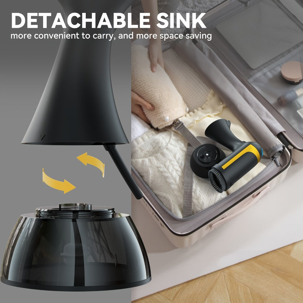Handheld Garment Steamer 1100W 20s Fast Heating 300ml Water Tank Wrinkle Remover Steam Iron for Clothes Travel Business Home Clothing Care with Cleaning Brush Black White Carbon Fiber