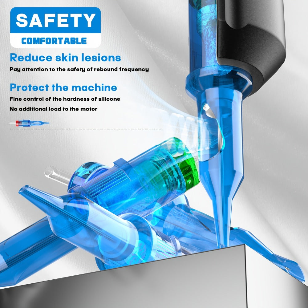 Tattoo Cartridge Needles 50Pcs Mixed Sizes - POSEIDON V3 Assorted Sterilized Cartridge Needles with Membrane Safety System 1203RL 1205RL 1207RL 1209RL 1207RM 1209RM 1205RS 1207RS 1209RS 1207M1