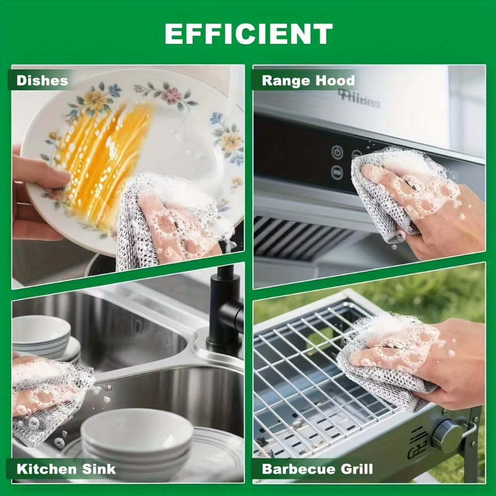 Stainless Steel Kitchen Scrubber Wire Cleaning Cloth Scratch Resistant Reusable Dish Scrubber for Pots Pans Dishes Glass Cookware 50 Pack 100 Pack