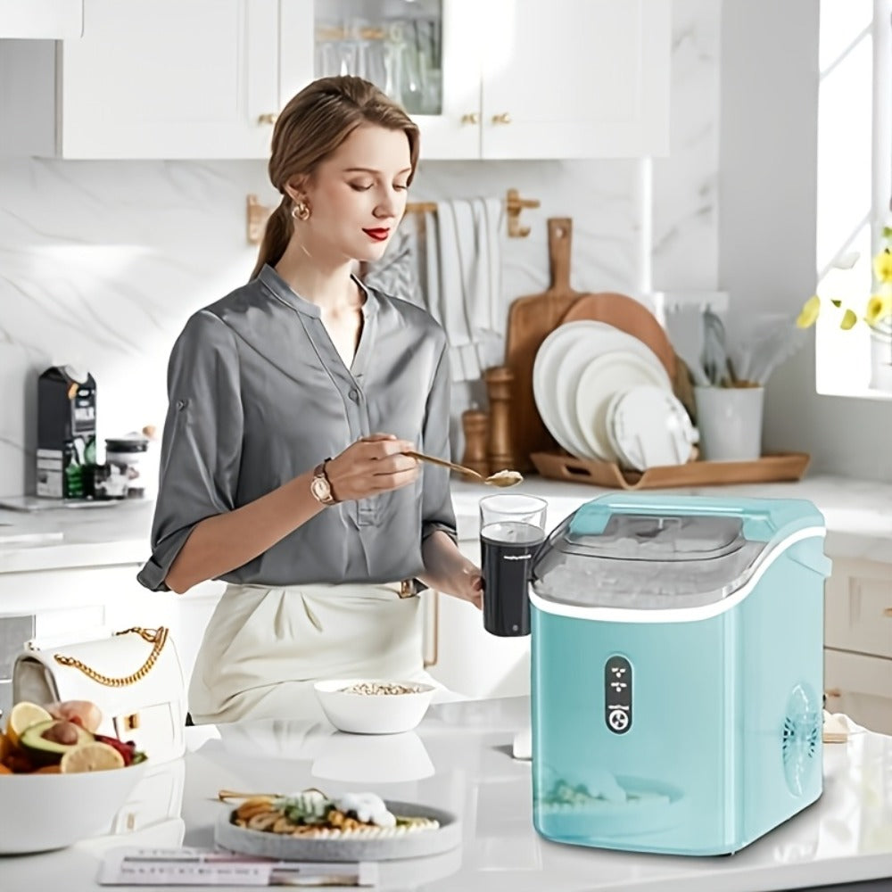 Stainless Steel Ice Maker Countertop ¨C 35 Lbs Soft Chewable Nugget Ice or 26 Lbs Bullet Ice, Pebble Portable Ice Machine for Home, Kitchen, Office, Party, RV & Camping