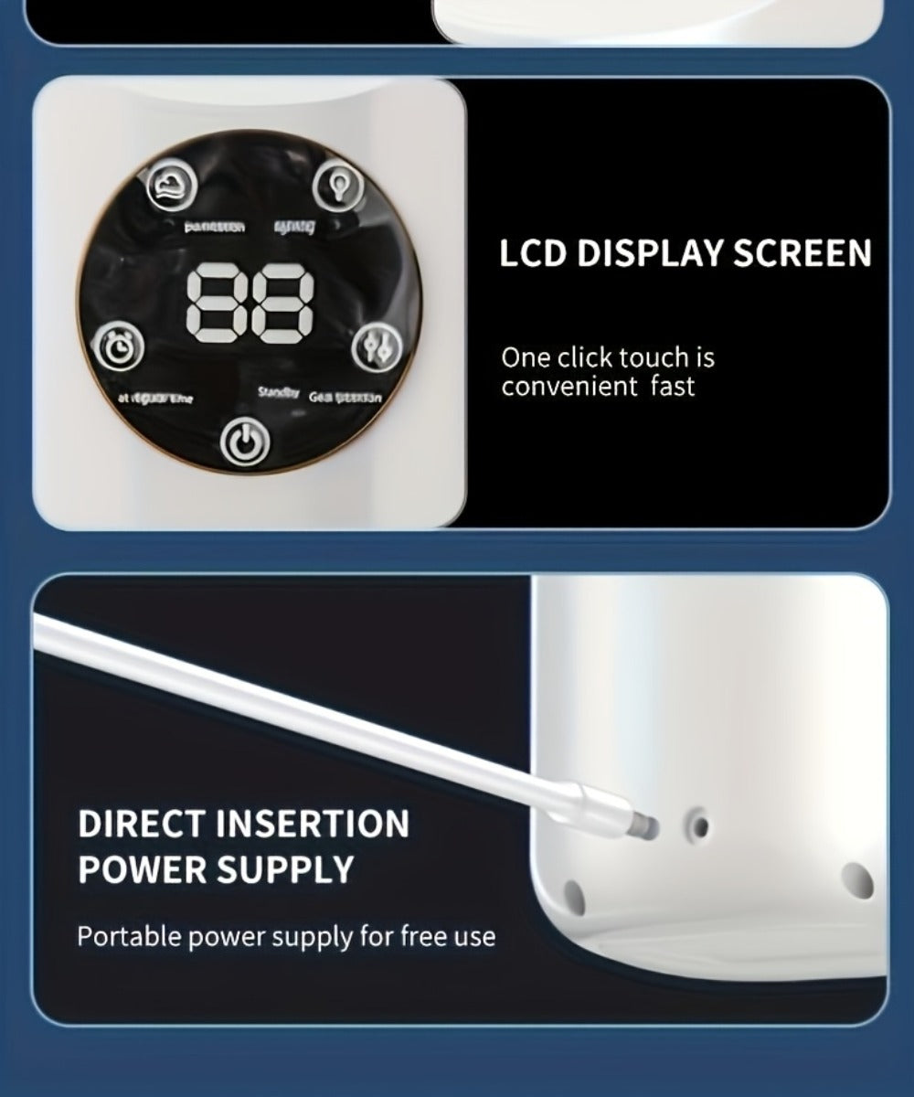 Portable Bladeless Fan USB Tower Fan, Desktop Air Conditioner Fan with Water Mist Cooling, Remote Control, Touch Screen, 7-Color LED Ambient Light and Timer, Personal Cooling Fan for Office, Travel, Camping, Home