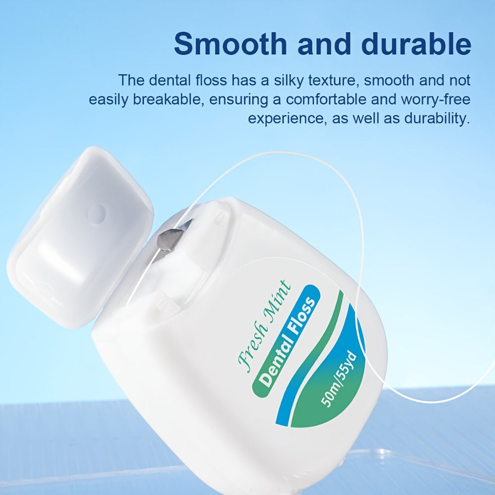 Dental Floss Picks 6pcs Mint Flavor - Plaque Remover Interdental Cleaner Oral Care Floss Sticks Fine Thread Teeth Cleaning Tool Intertooth Flossers
