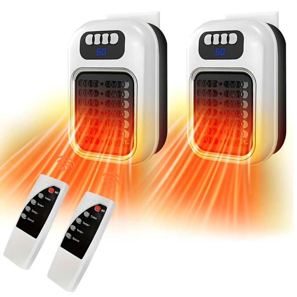 Wall Mounted Mini Electric Space Heater ¨C Fast Heating, 3 Modes, Adjustable Temperature, Overheat & Tilt Protection, Display Screen, Portable Plug-In Heater for Home, Office, Bathroom & Pet Area