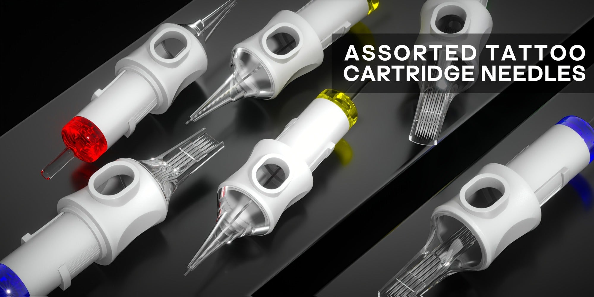 Tattoo Cartridge Needles 50pcs Mixed Size Set - Poseidon V6 Assorted Round Liner Shader Curved Magnum Disposable Needles 3RL 5RL 7RL 9RL 5RS 9RS 9RM 11RM 15RM 7M1 for Tattoo Machine