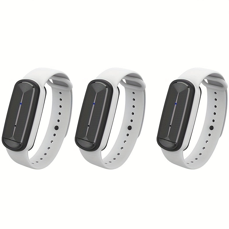 Ultrasonic Mosquito Repellent Bracelet 3-Pack ¨C USB Rechargeable Intelligent Bug Repellent Wristband for Camping, Outdoor, Hiking & Travel, Waterproof Mosquito Control Bracelet for Adults & Kids
