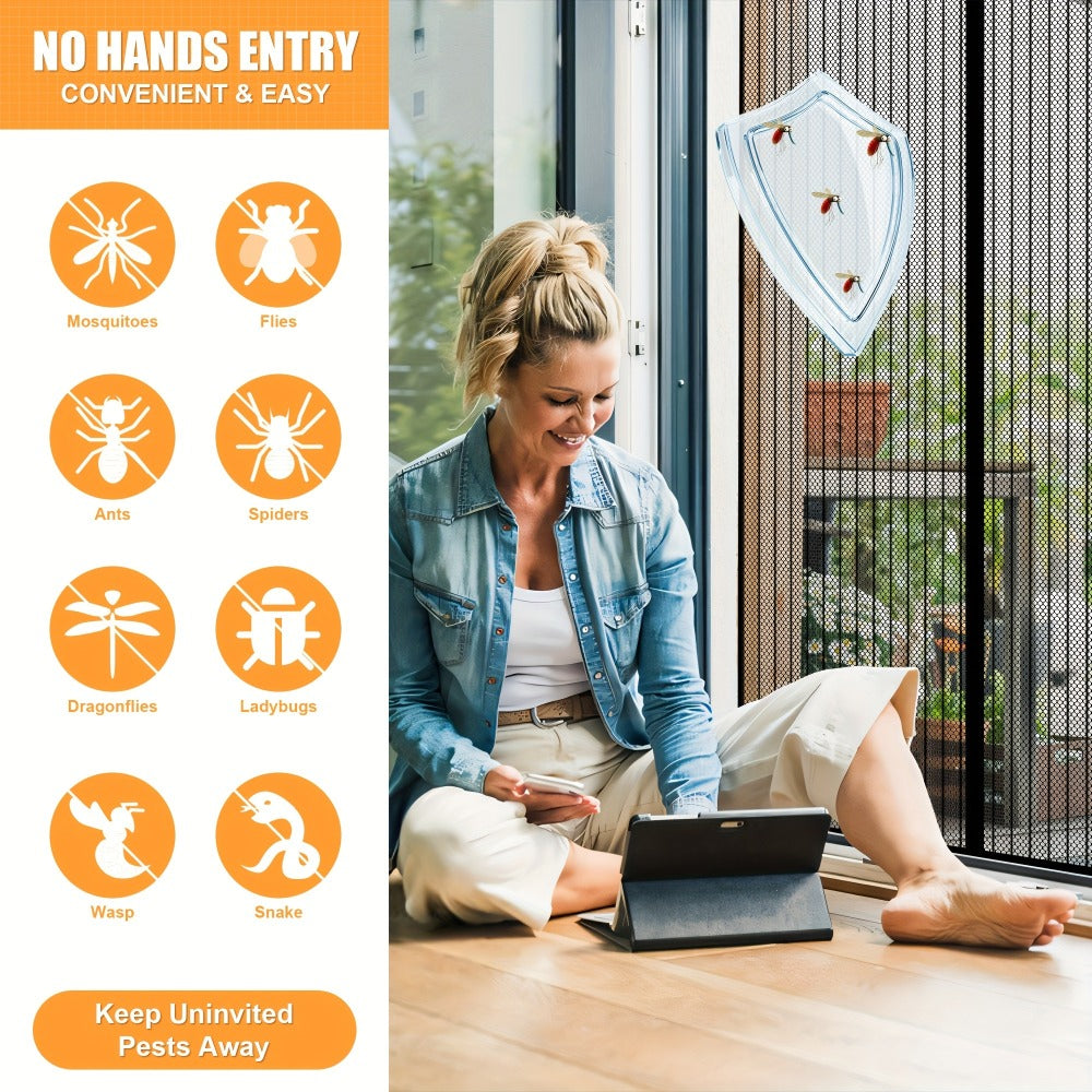 Magnetic Screen Door for Doorways ¨C Heavy Duty Self-Sealing Mesh Door Screen with Magnetic Closure, Hands-Free, Pet & Kid Friendly, Durable Nylon, Fits Most Door Frames, Easy Install