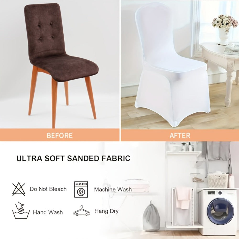 Spandex Chair Covers Bulk, Elastic Stretch Universal Fit Banquet Chair Protectors ¡ª Machine Washable Wedding Chair Covers for Weddings, Parties, Banquets & Events | Black & White | 30-150 Pack