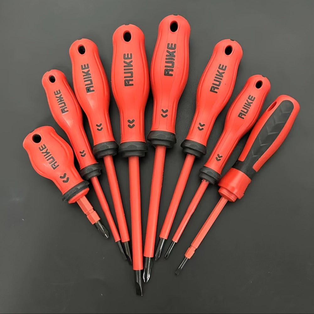 Magnetic Screwdriver Set 8pcs, 4 Slotted & 4 Phillips Non-Slip Handle Precision Screwdrivers, Manual Hand Tool Kit for Electronics, Furniture, Appliances, Car Repair & DIY Projects