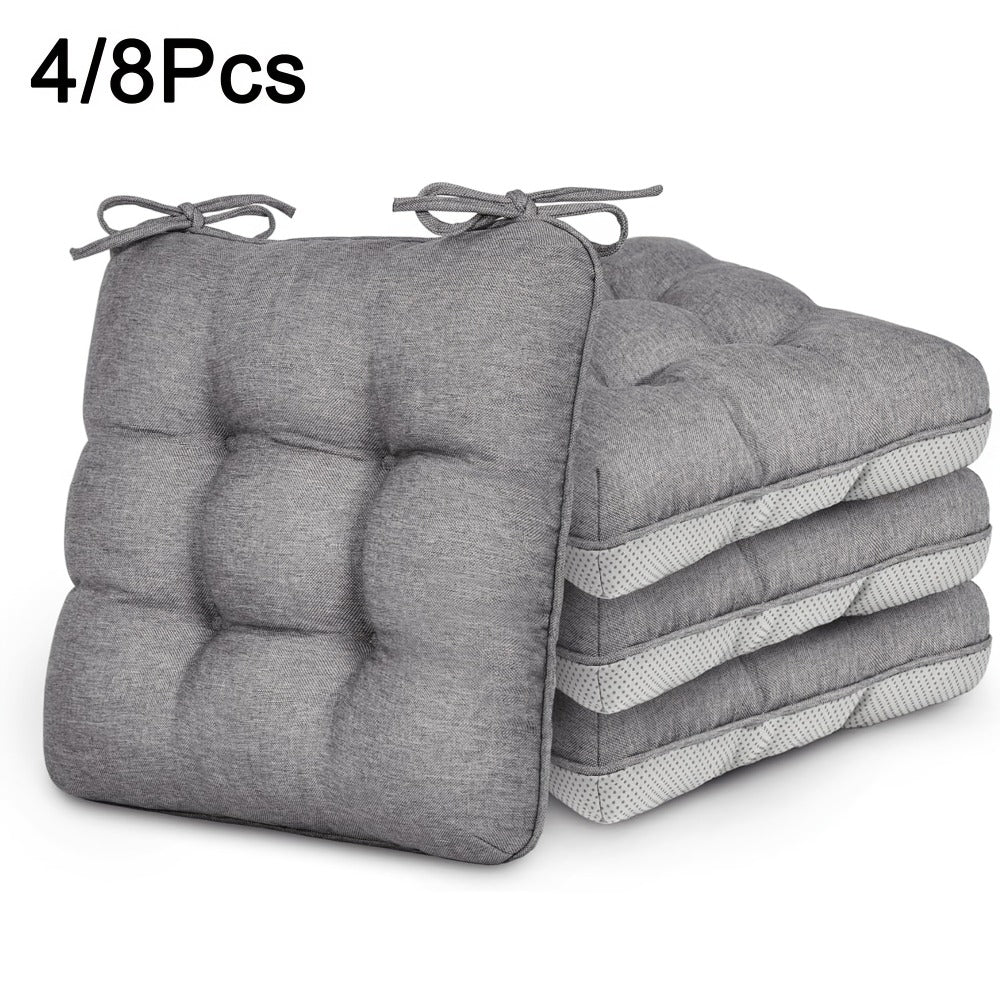 Memory Foam Chair Cushions 4/8 Pack, Non-Slip Seat Pads for Dining Chairs, Kitchen, Office & Patio ¨C Indoor Outdoor Chair Pads M/L Size