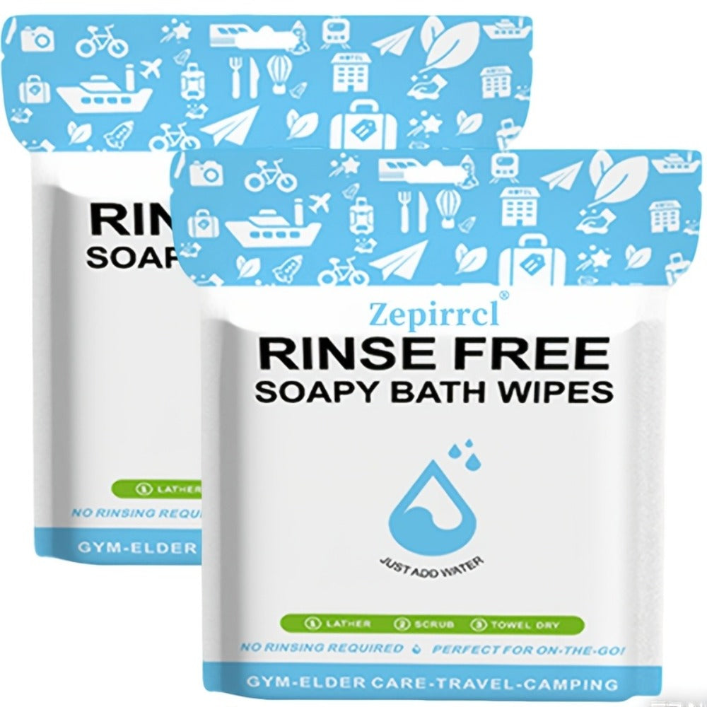 Disposable Bath Wipes No Rinse Body Wipes 11.81x11.81 Inch Large Shower Wipes for Travel Camping Outdoor Fitness Swimming Bedridden Adults Elderly Post Surgery Cleansing Wipes 50 or 125 Count
