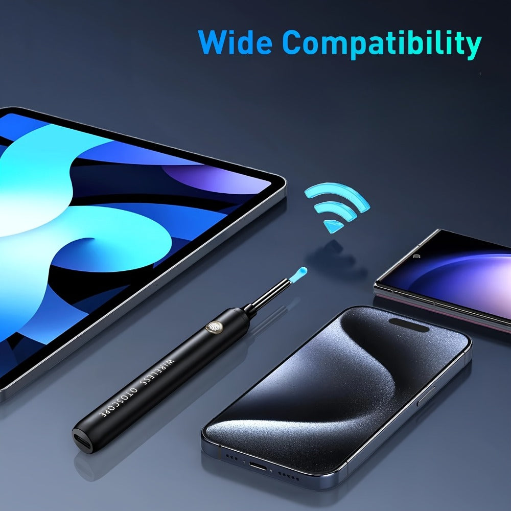 Ear Wax Removal Tool Set 2-in-1 WiFi Visual Ear Washer and Ear Scoop ¨C 1080P HD Camera Ear Cleaning Kit for Effective Earwax Buildup Removal, Smartphone Compatible Home Ear Care