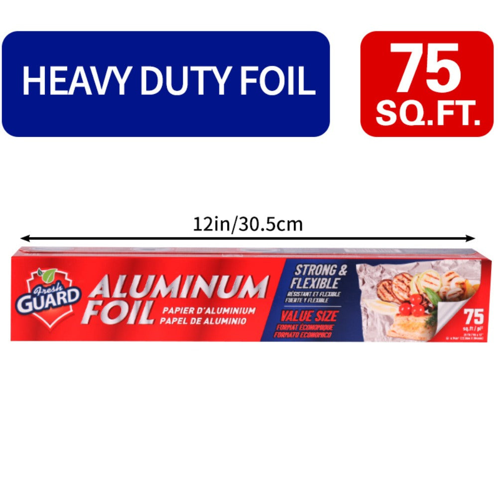 Aluminum Foil Roll 12 Inch Wide for Restaurant Food Wrapping Burritos Hot Dogs Sandwiches 60-240 SqFt
