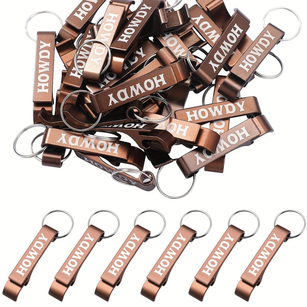 Cowboy Bottle Opener Party Favors 30pcs Bulk - Western Cowgirl Metal Keychain Opener Brown Wild West Rodeo Wedding Bridal Shower Souvenirs Gifts for Guests