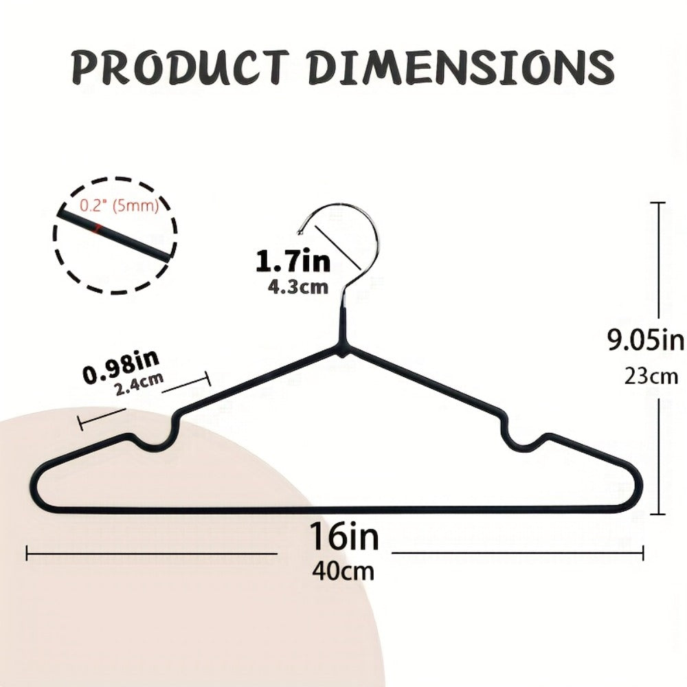 High Manganese Steel Non-Slip Clothes Hangers Thickened Heavy Duty Coat Suit Hangers Space Saving Closet Organizer