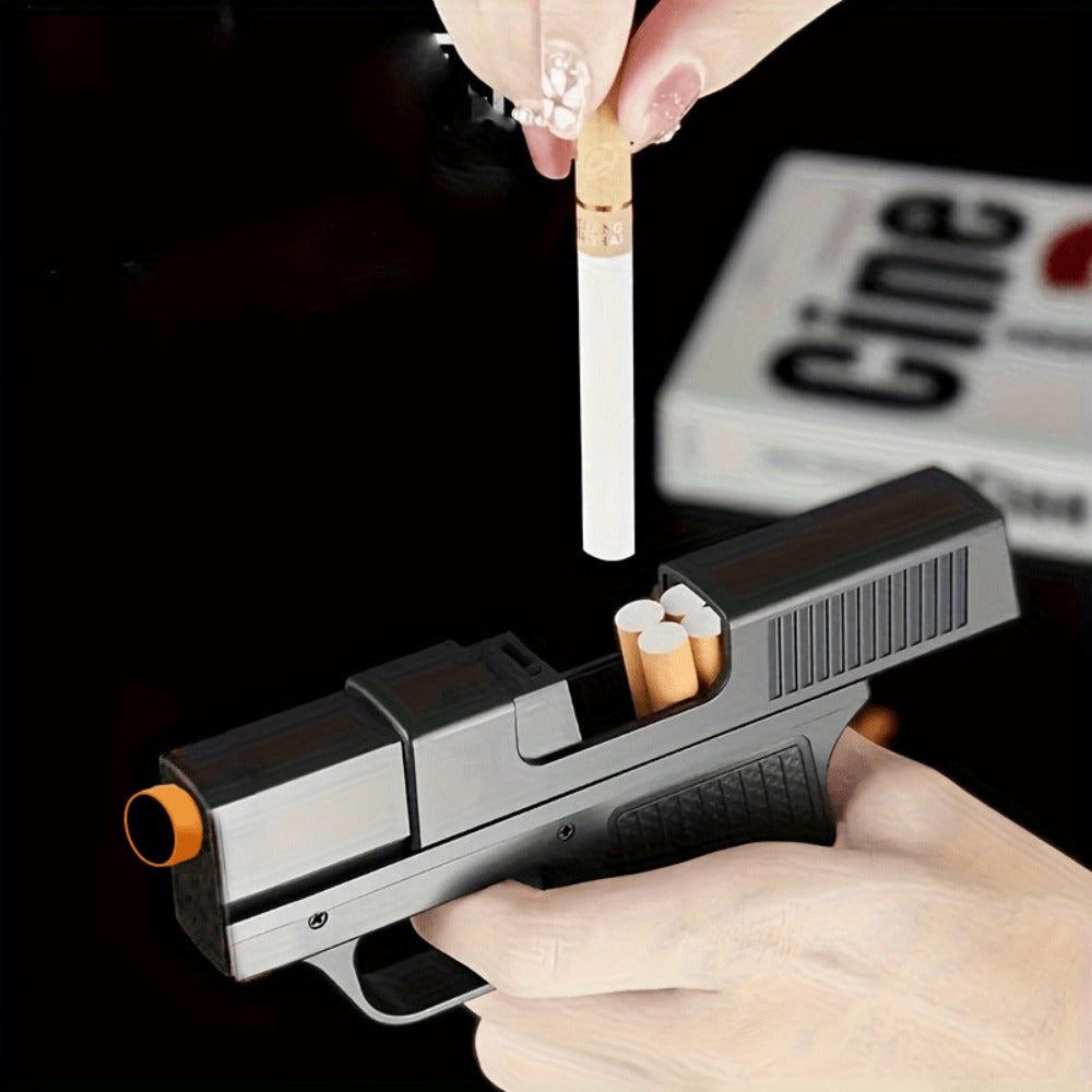 Blue Flame Torch Lighter with Adjustable Flame, Windproof Butane Cigar Lighter for BBQ Outdoor Survival Kitchen, Creative Cigarette Case Lighter with Gift Box Packaging ¨C Men's Gift (Butane Not Included)
