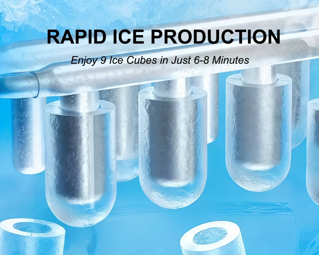 Ice Maker with Basket & Scoop ¨C 26 Lbs/Day Countertop Bullet Ice Machine, 9 Cubes in 6 Mins, Self-Cleaning, 5 Colors Pink White Green Silver Black, for Home, Kitchen, Office, Bar, RV & Camping