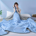 Summer Air Conditioning Blanket - Breathable Lightweight Knit Cooling Blanket for Hot Sleepers, Skin Friendly Solid Color Sweat Absorbent Throw, 100% Polyester, Machine Washable Bed Blanket