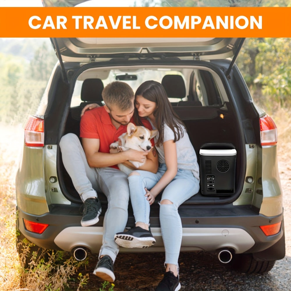 Car Mini Fridge, 3 Gallon 12V/24V DC Portable Car Refrigerator Cooler ¨C Cools to -7¡ãC, Fits 12x330ml Cans, Low Noise & Shockproof Design for Road Trip, RV, Camping and Outdoor Adventures