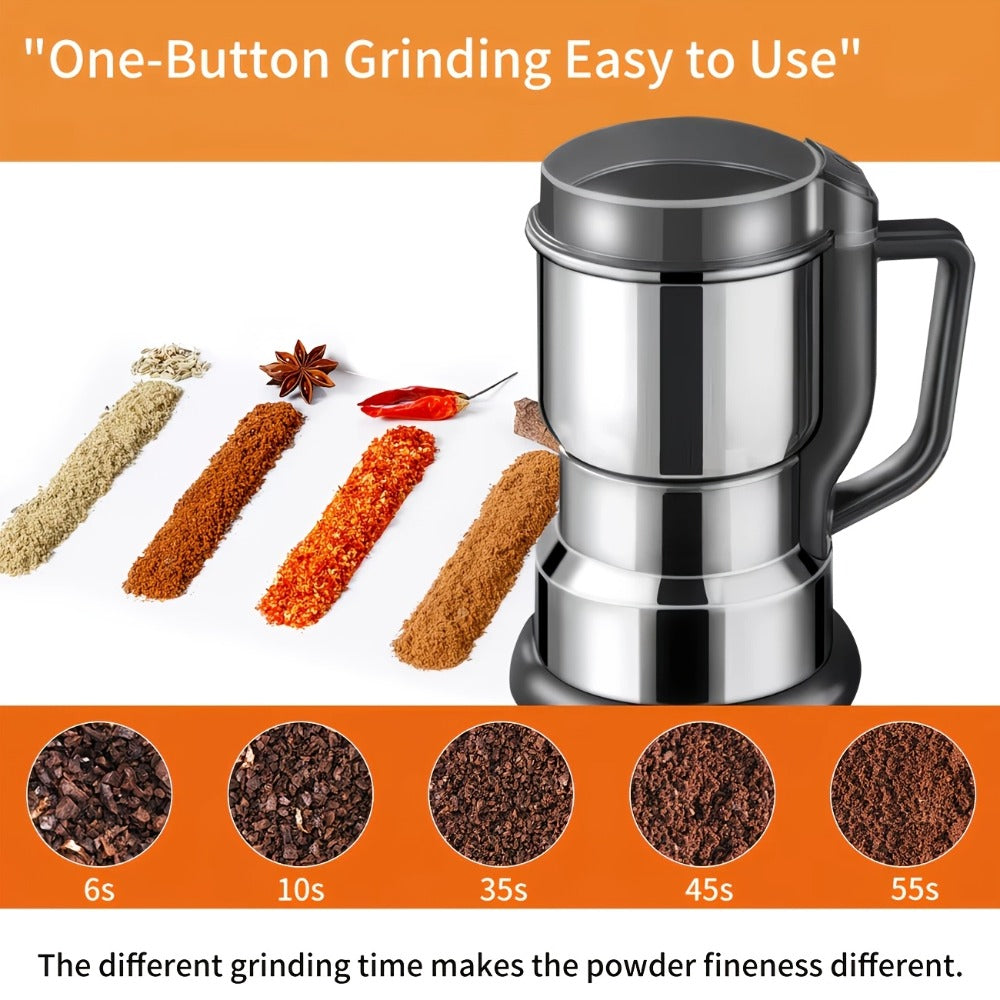 Electric Coffee Grinder 300W 25000RPM ¨C 8-Blade Stainless Steel Spice & Grain Mill for Coffee Beans, Nuts, Spices | Home, Cafe & Camping