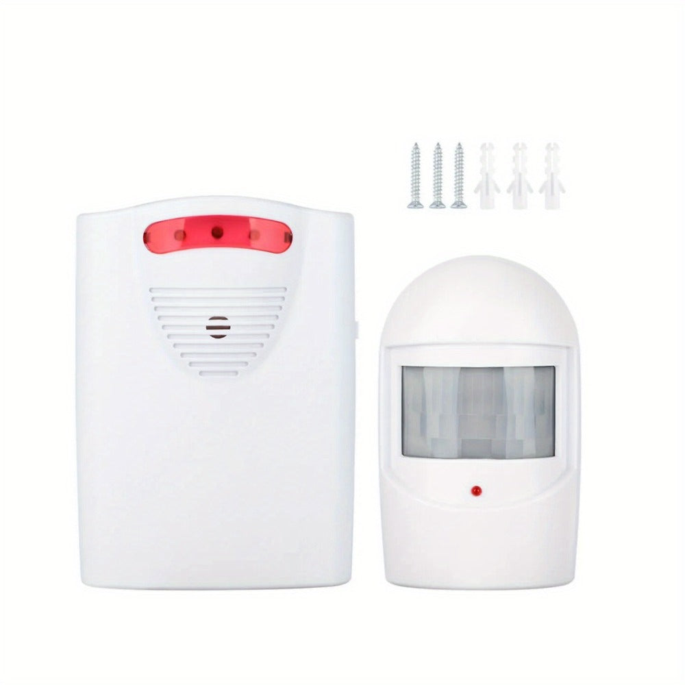 Wireless Driveway Alarm Motion Sensor, Infrared PIR Security Alert System 328ft Range 110dB Chime, USB Expandable Indoor Outdoor Detector for Home Garage Gate Mailbox Fence