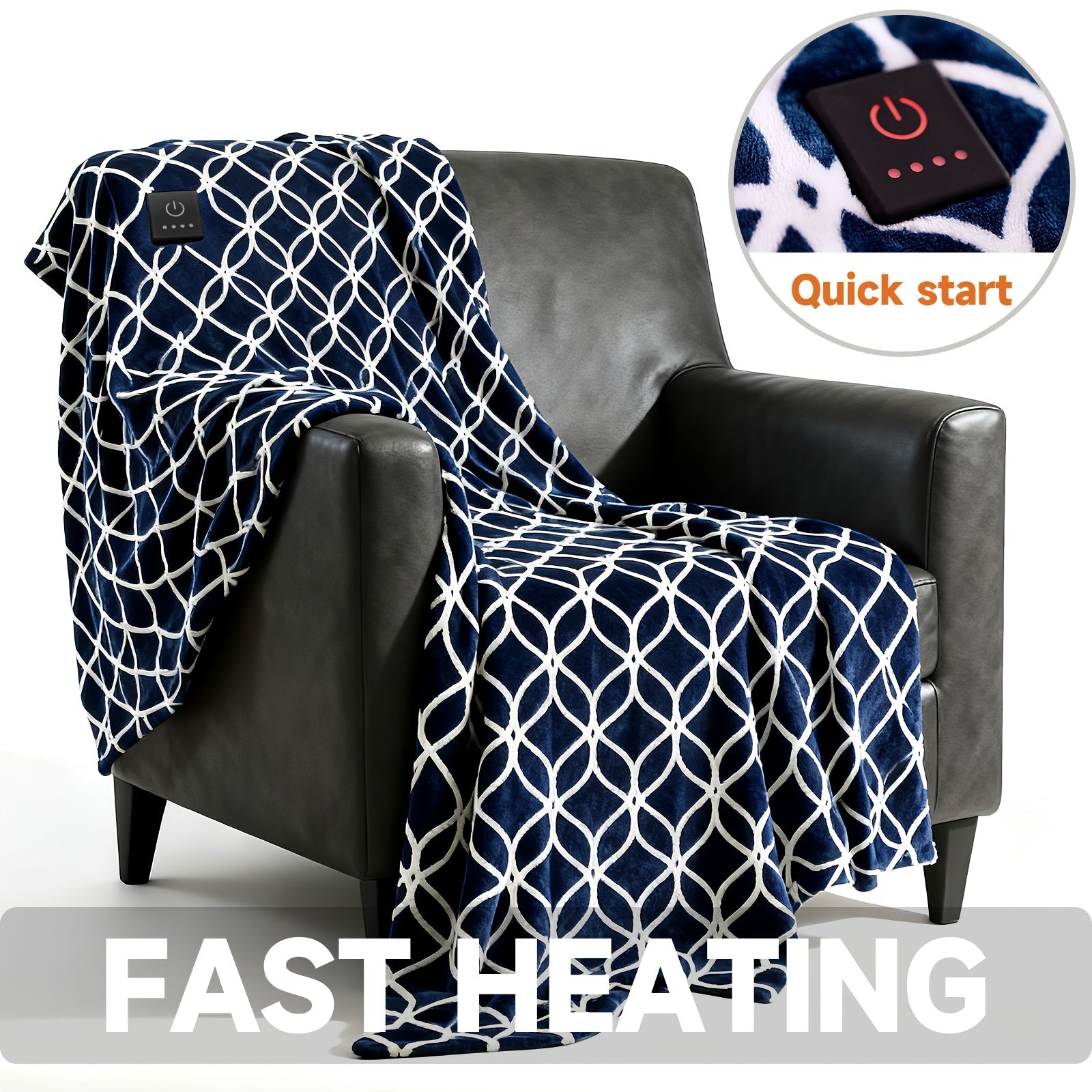 Dual Control Electric Heated Blanket with 10 Heat Levels - 10-Hour Auto Shutoff, Overheat Protection, Fast Heating, Soft Flannel, Machine Washable, 4 Sizes & 4 Colors, Bedroom Gift Blanket