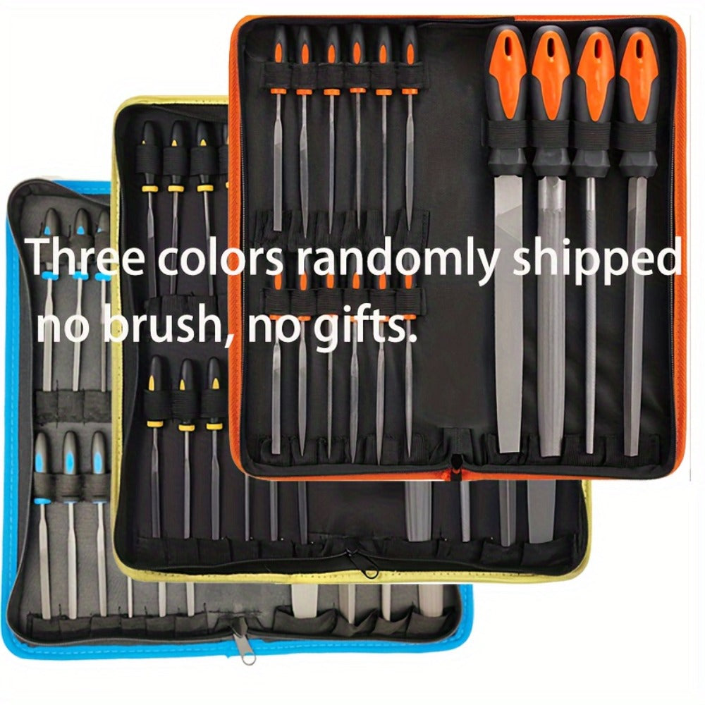 Rasp File Set Premium T12 Forged Alloy Steel - 14/16/17pcs Wood Rasp Set with Flat, Triangular, Semi-Circular & Round Rasps, for Woodworking, Metalworking & DIY, Includes Storage Bag