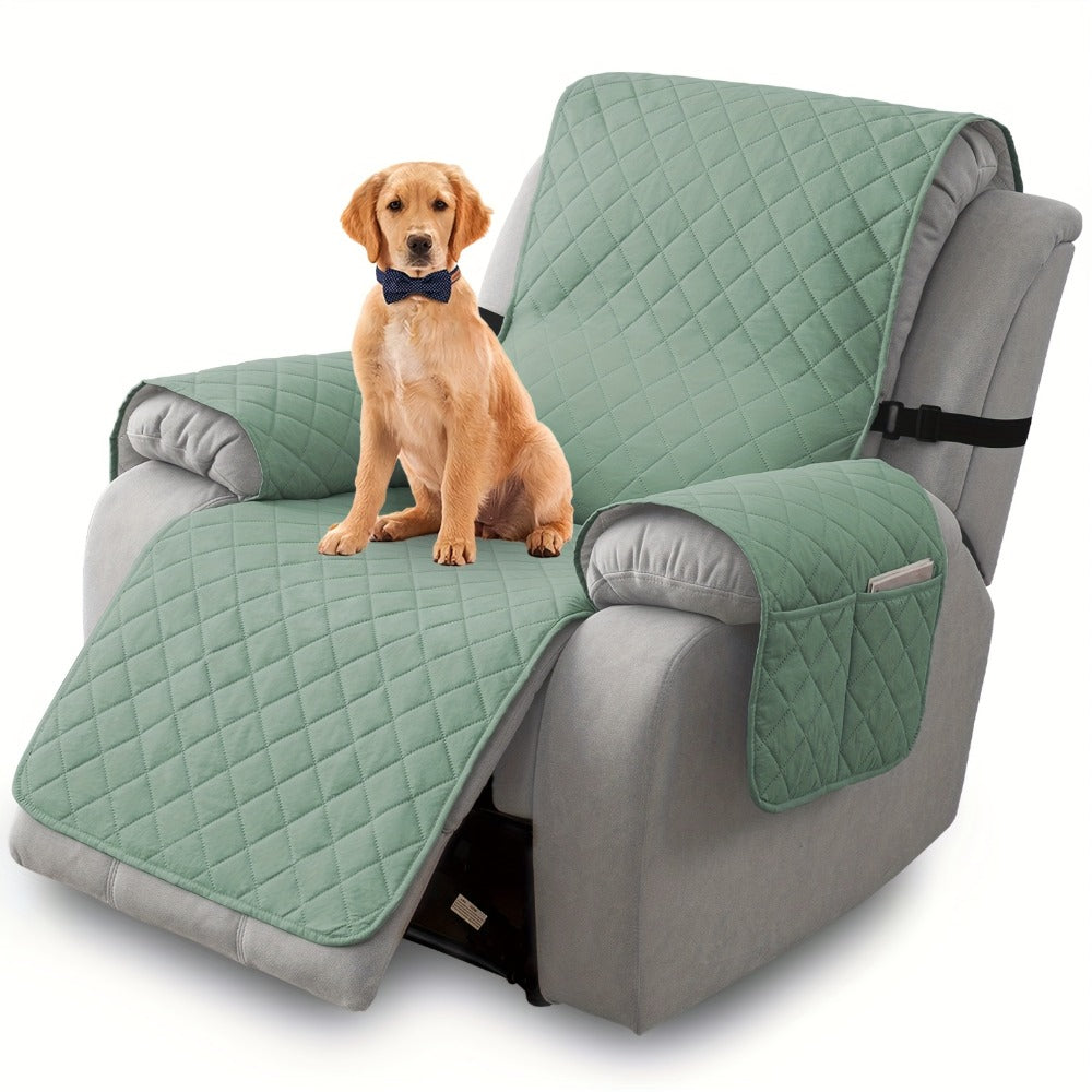 Non-Slip Recliner Chair Cover Sofa Slipcover with Elastic Straps Washable Pet Furniture Protector Indoor Outdoor 8 Colors
