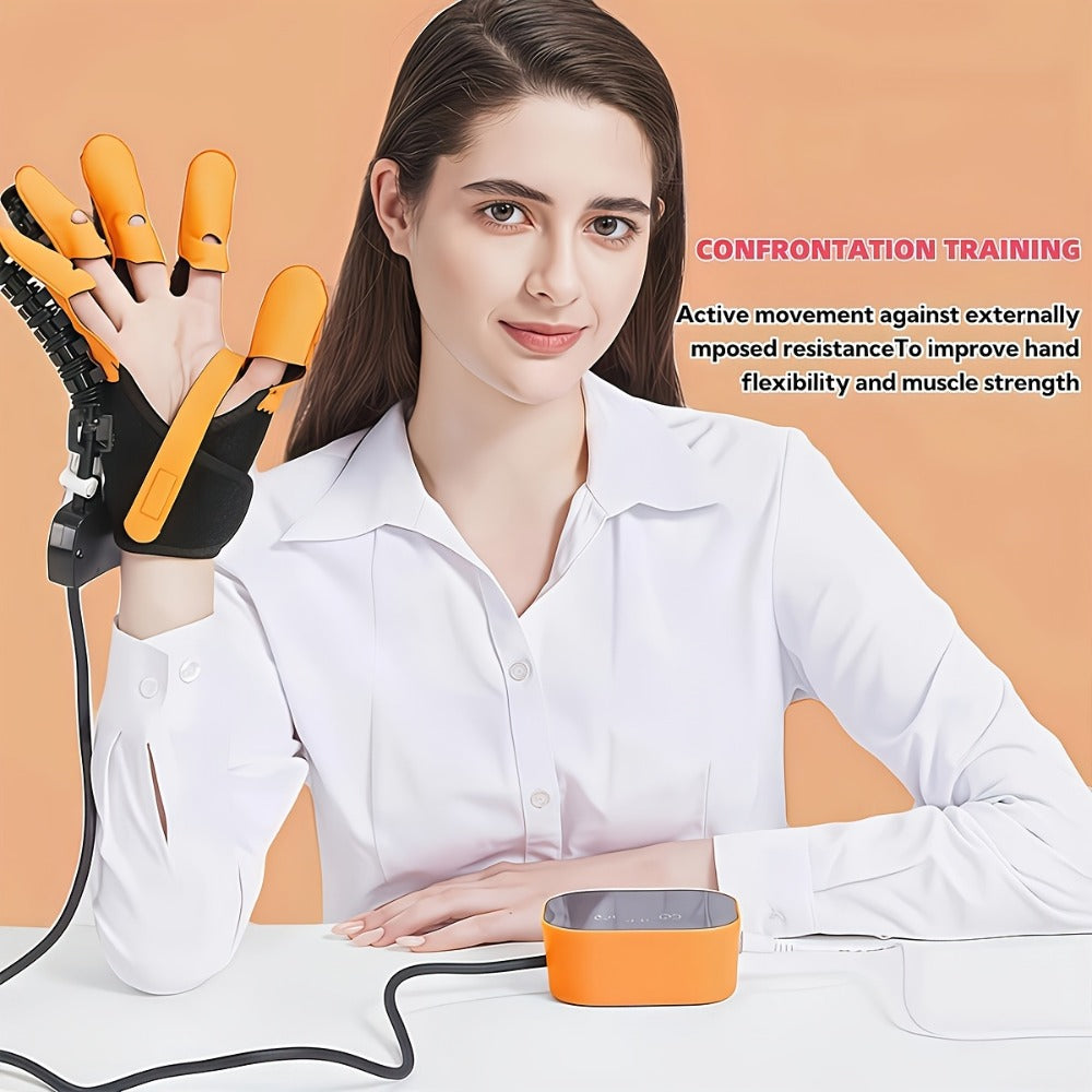 Rehabilitation Robot Gloves for Hand & Finger Training, Air Pressure Finger Exercise Device with LCD Touch Screen, Stroke Recovery & Finger Separation Rehab Glove for Elderly, Left or Right Hand M-XXL