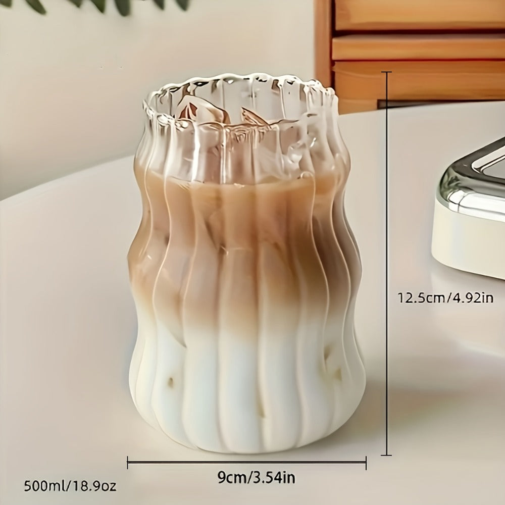 Borosilicate Glass Mugs Set of 4, Cloud-Shaped Coffee Mug Artistic Irregular Design, Clear Glass Cup for Hot Cold Beverages, Juice Milk Tea Latte, Wide Mouth Drinkware for Home Kitchen Cafe