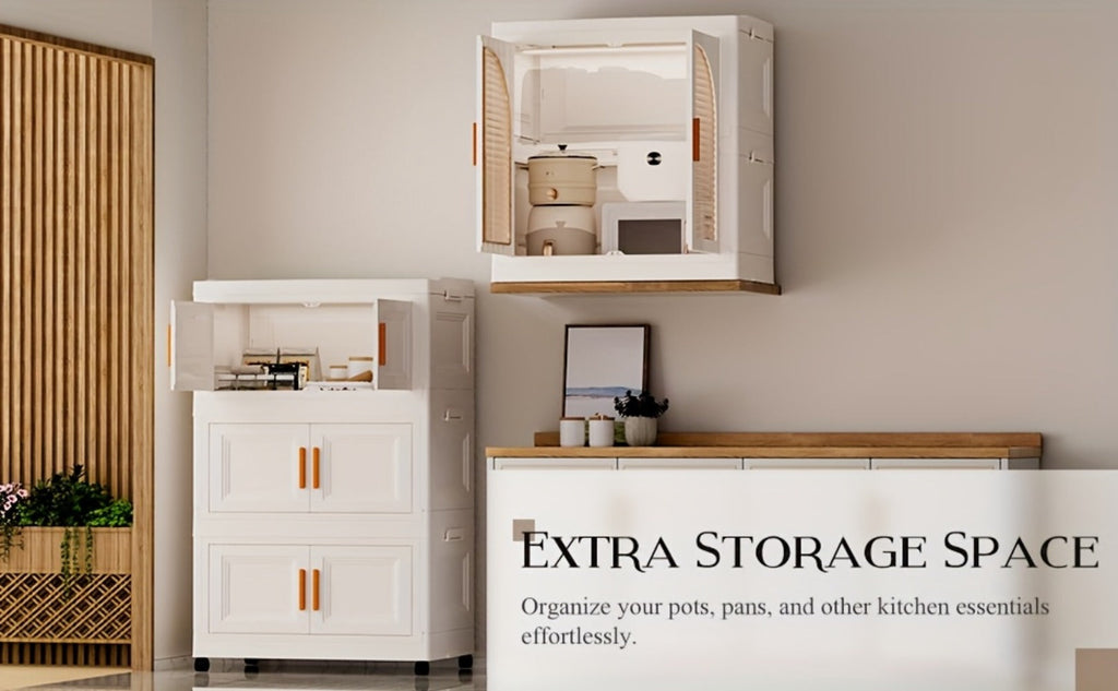Folding Wardrobe Storage Cabinet on Wheels with Magnetic Door, Hanging Rod & Shelves ¨C 25.6¡± Wide Portable Closet Organizer
