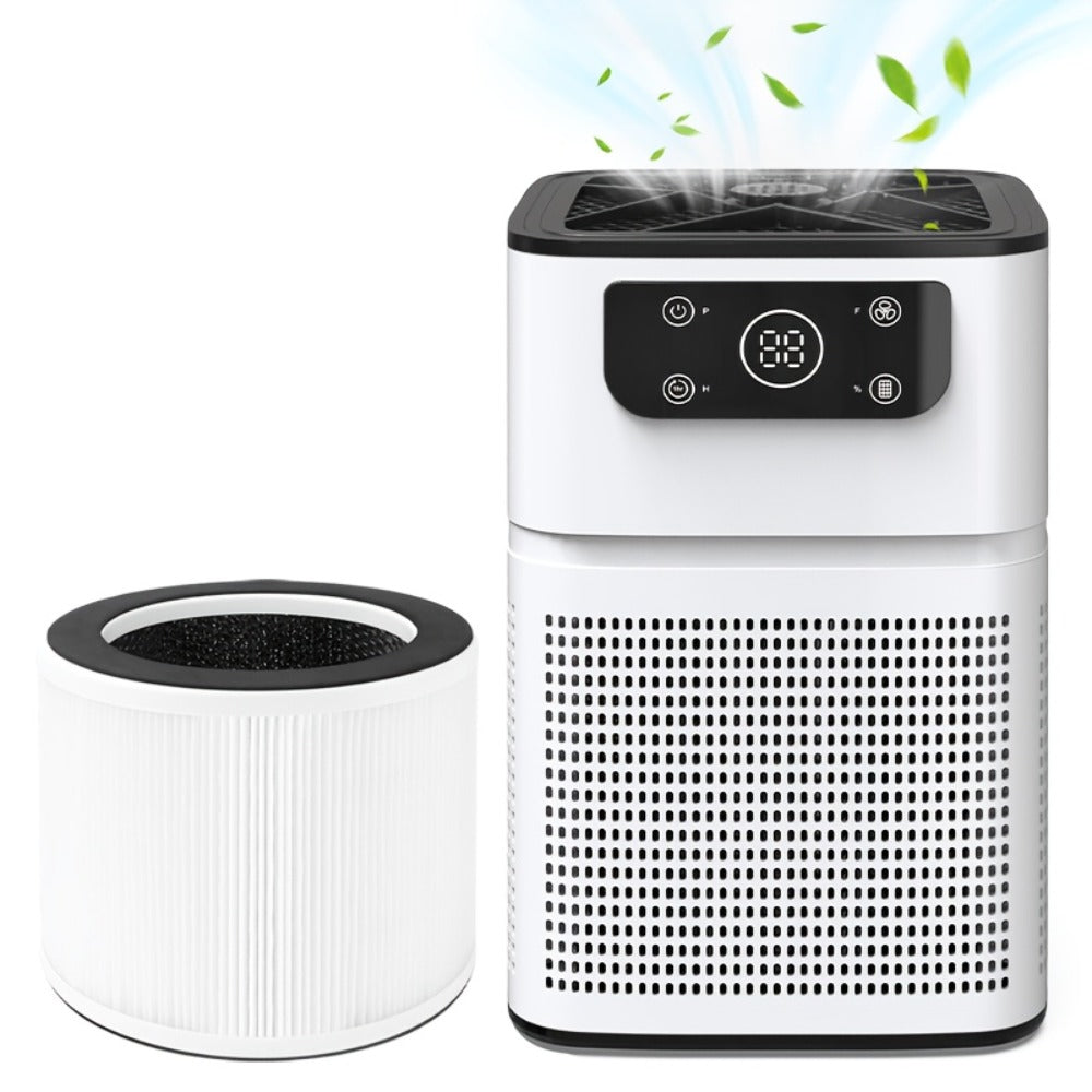Small Air Purifier for Pets, Dust & Odor ¨C Aromatherapy Function, Ultra-Quiet Sleep Mode, Compact Air Cleaner for Bedroom, Office & Living Room, Pet Air Purifier with Low dB for Home Use, White & Black