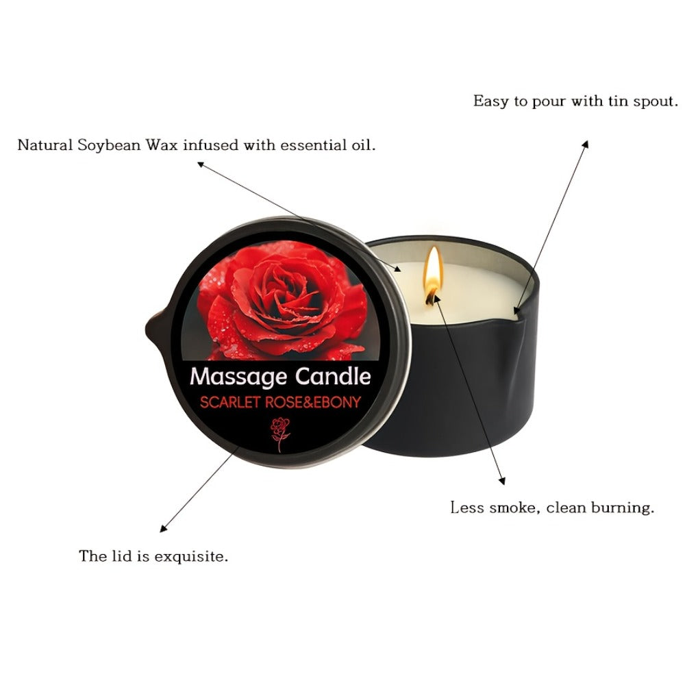 Massage Oil Candle 2-in-1 Soy Wax Scented Candle with Essential Oil Warm Moisturizing Body Lotion 20+ Scents Spa Pedicure Nail Salon Wedding Valentine Gift for Women