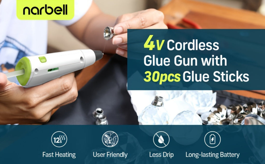 Cordless Hot Glue Gun Fast Heating USB Rechargeable 2000mAh ¨C 12-Second Heat-Up, Anti-Drip Nozzle, Auto Shut-Off, Mini Glue Sticks Included, Portable Wireless Glue Gun for DIY Crafts, Home Repair, Floral & Plush Toy Projects