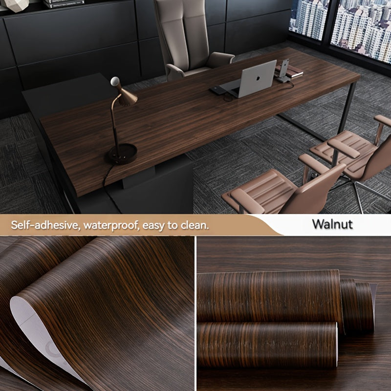 Wood Grain Floor Sticker Roll Peel & Stick Self-Adhesive Non-Slip Thickened Vinyl ¨C Vintage DIY Flooring for Walls, Floors, Desks & Door Panels