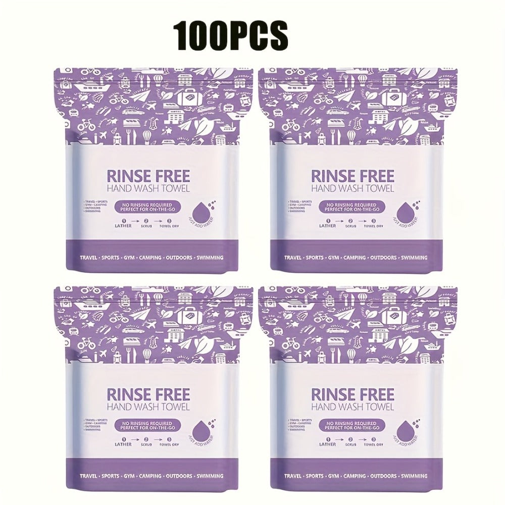 Disposable No-Rinse Foaming Bath Towels - Large 11.81¡± Body Wipes, Wet & Wipe Cleansing Cloths for Elderly Care, Camping, Post-Surgery, Fitness & Travel, Bulk 50/100/200 Pack, No Shower Needed