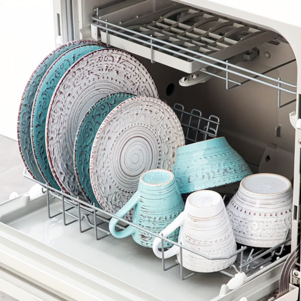 16-Piece Ceramic Dinnerware Set Service for 4 ¨C Stoneware Plates Bowls Mugs Chip Scratch Resistant Dishwasher Microwave Safe Holiday Gift