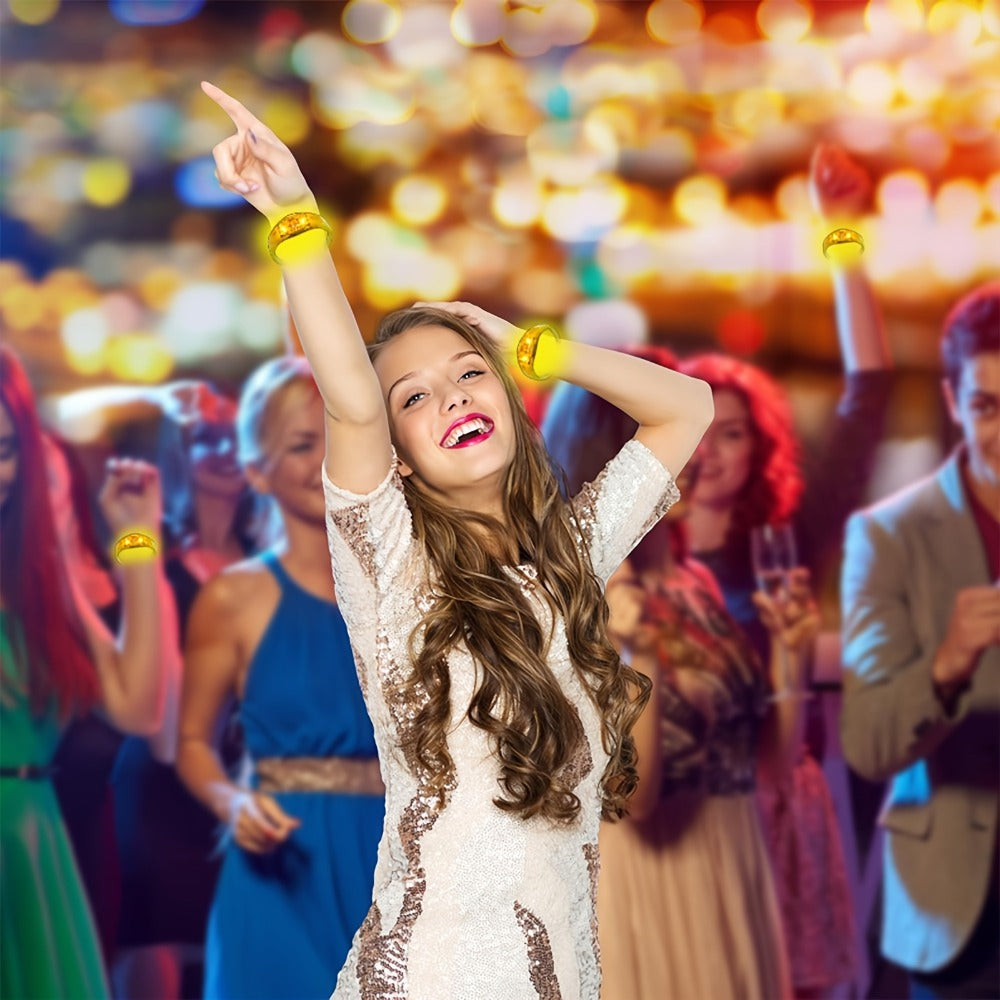 Sound Activated Light Up Bracelets Bulk 20/50 Pcs Glow Wristbands Voice Controlled Flashing LED Bracelet for Concerts Rave Party Events Festival Accessories