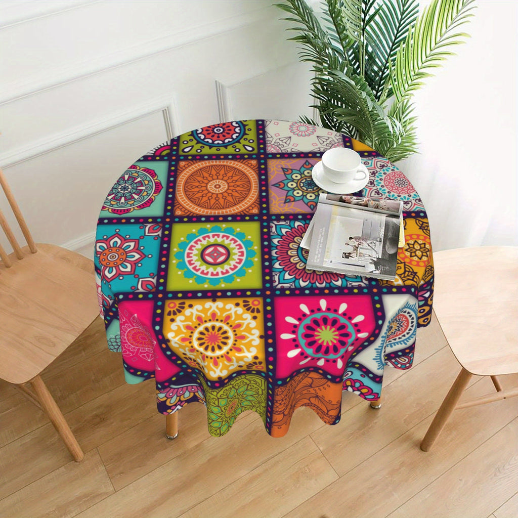 Mandala Bohemian Tablecloth Round & Rectangle Colorful Festival Party Table Cover Home Decor