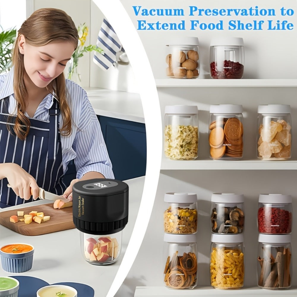 Electric Mason Jar Vacuum Sealer Kit with Sealing Lids Wide Mouth Regular Mouth Compatible Automatic Food Preservation Vacuum Sealing System
