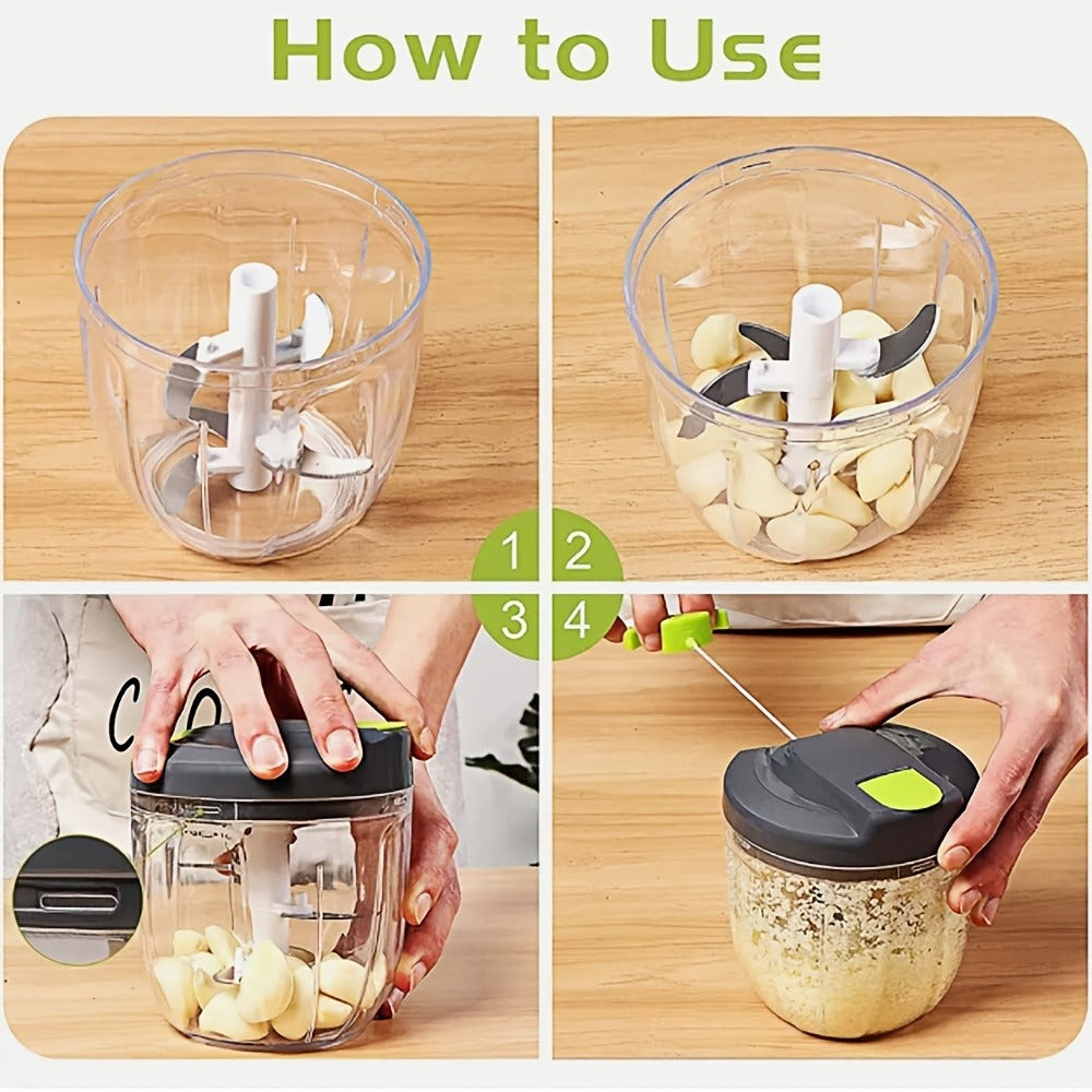 Vegetable Chopper with 3/5 Blades ¨C Multifunctional Onion Chopper, Food Dicer & Salad Cutter with Container | Kitchen Gadget Set for Potato, Carrot, Garlic