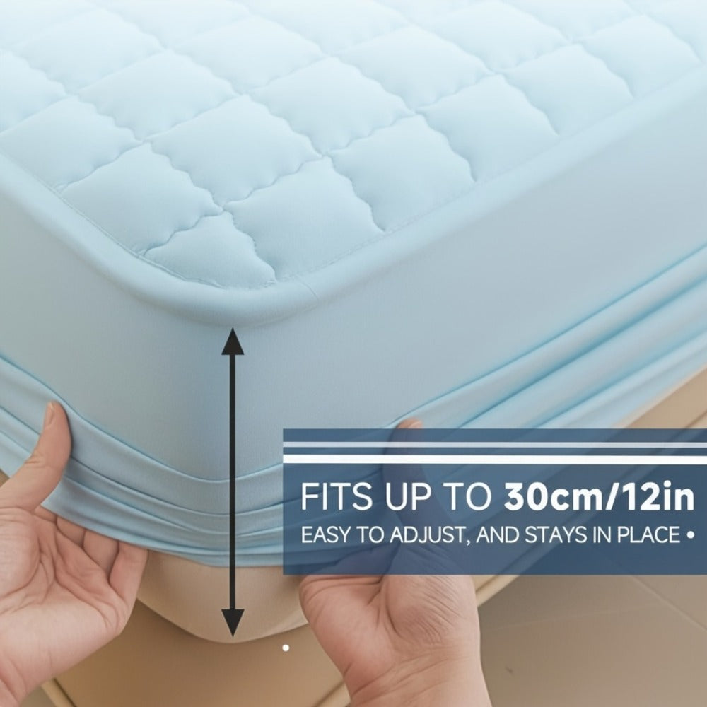 Mattress Protector Cover Soft Breathable Cooling Fitted Sheet Twin Full Queen King Deep Pocket Machine Washable Bed Cover for Home Hotel Minimalist Bedding Multiple Colors