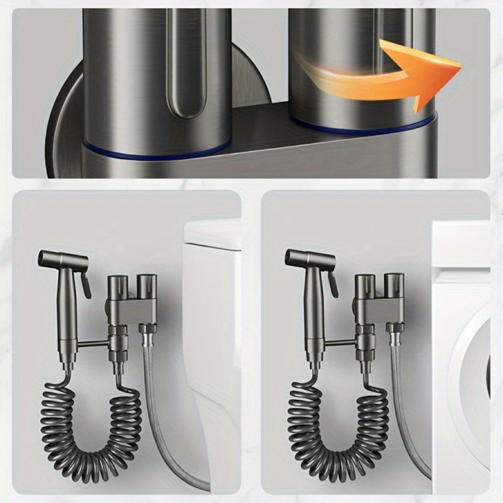 Bidet Toilet Spray Gun Angle Valve One In Two Out Handheld Flusher Booster Sprayer for Toilet Women Washing Machine Household Bathroom Hygiene Modern Minimalist