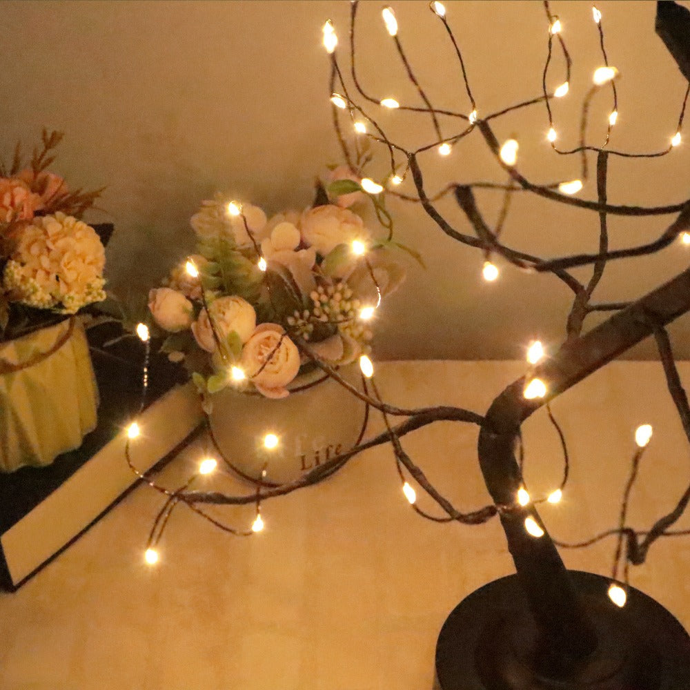 LED Tabletop Tree Light 20 Inch, 108 LED Fairy Lighted Branch Tree Lamp with 8 Lighting Modes & Timer, USB or Battery Powered Desk Decor for Bedroom Home Office Christmas Halloween