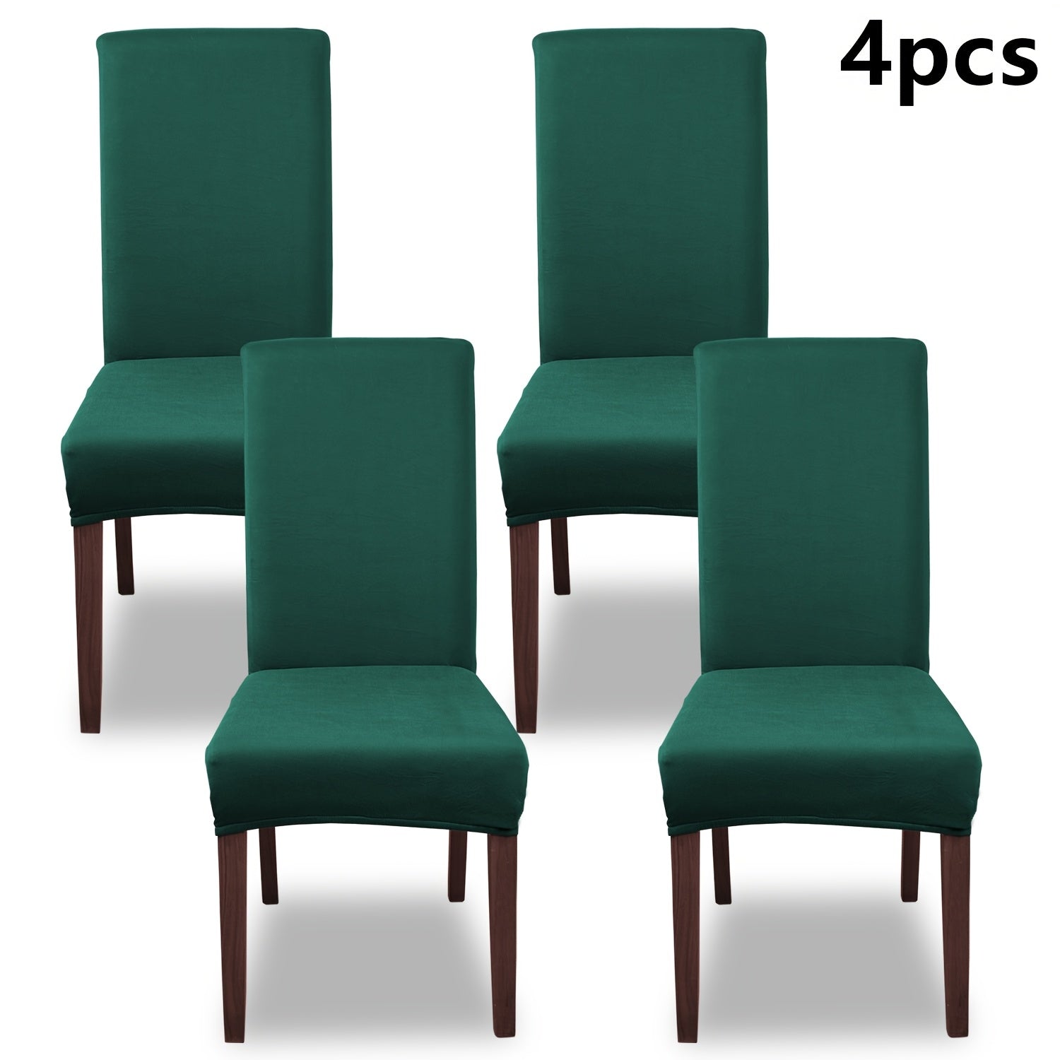 Silky Fiber Elastic Dining Chair Covers Set | Stretch Milk Fiber Slipcover, All-in-One Furniture Protector for Kitchen Wedding Office Hotel Living Room, 4pcs or 6pcs, 8 Colors