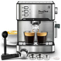 20 Bar Espresso Machine 950W ¨C Stainless Steel Espresso & Cappuccino Latte Maker with Steam Wand Milk Frother, 49.03oz Water Tank, ESE Pod Filter, Home Barista Coffee Machine ¨C Black, Pressure Gauge