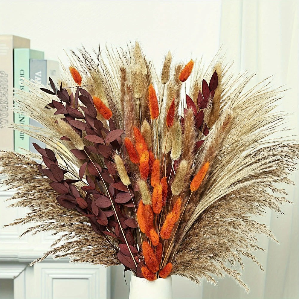 Artificial Pampas Grass Bouquet 72pcs ¨C Bohemian Rustic Farmhouse Decor for Home Wedding Centerpiece Halloween Thanksgiving Valentine's Day Cafe